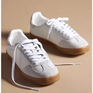 New Jeffrey Campbell Keys Sneakers White Faux Leather and Suede Women's Size 9